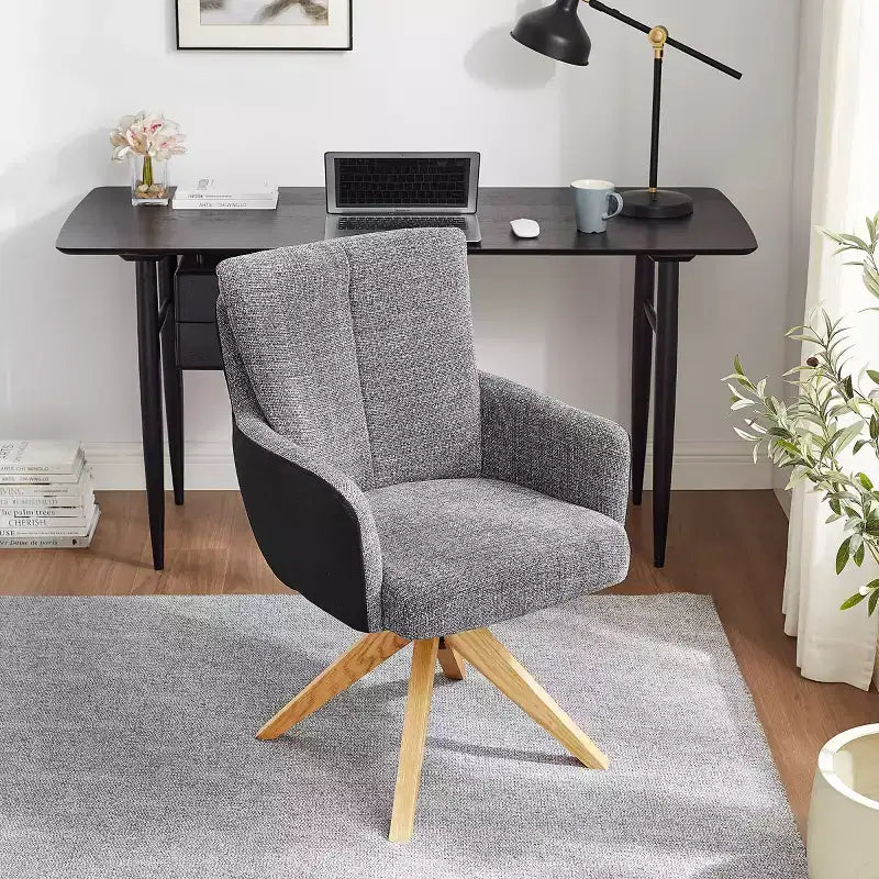 Art Leon Fabric Upholstered Swivel Home Office Desk Chair
