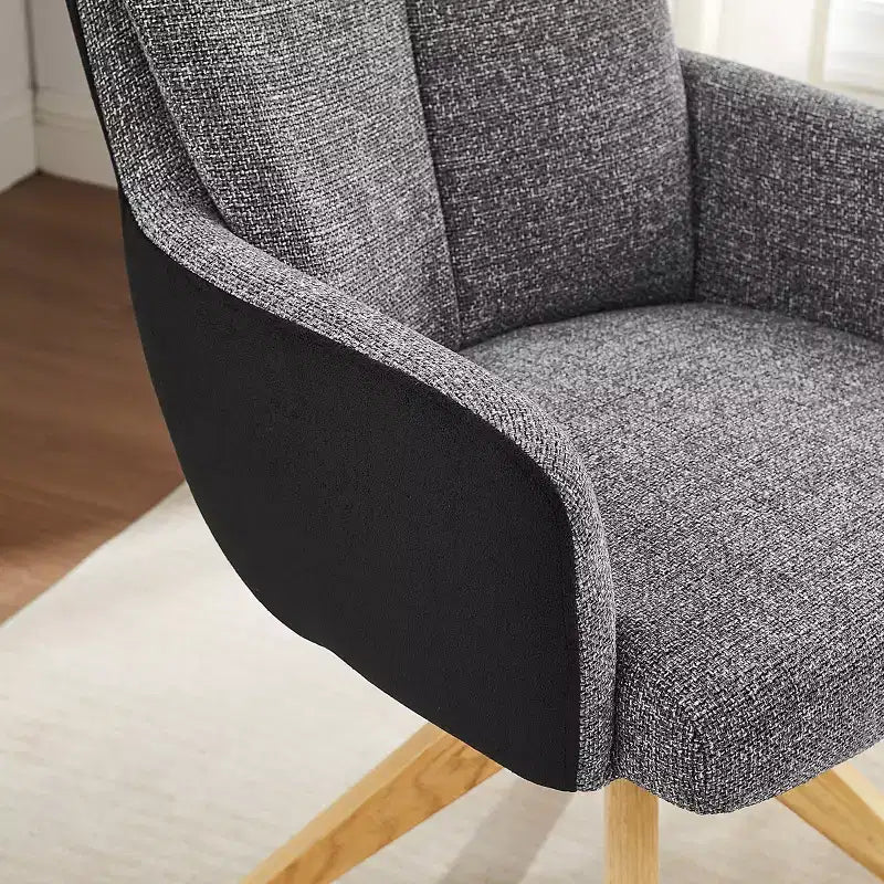 Art Leon Fabric Upholstered Swivel Home Office Desk Chair