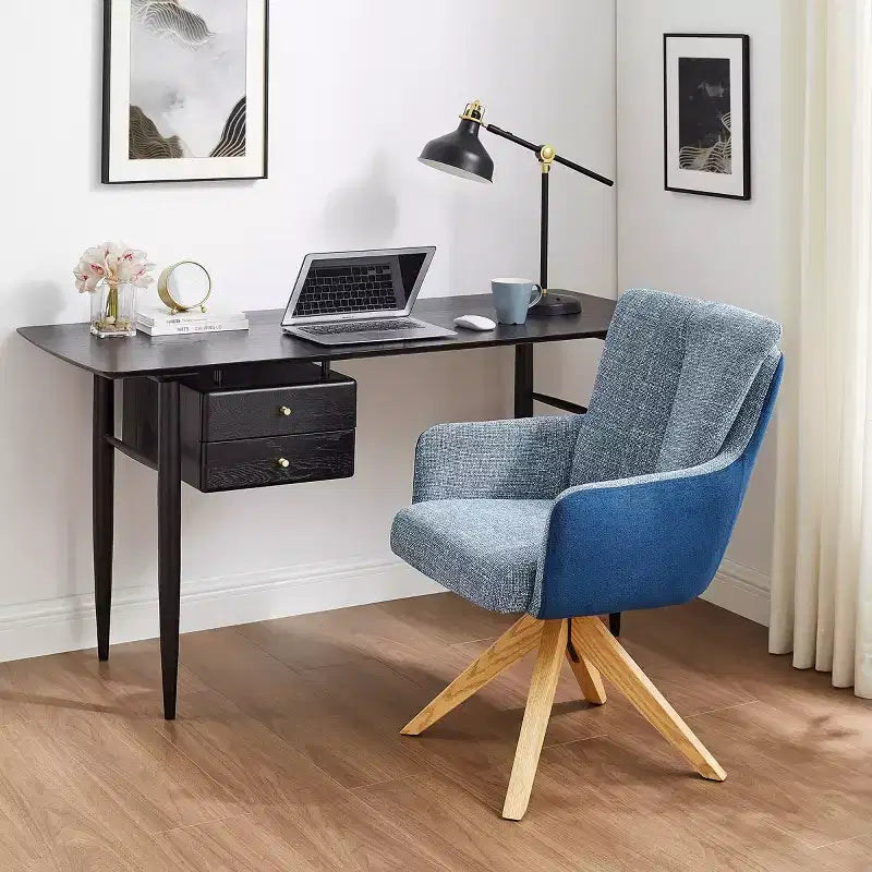 Art Leon Fabric Upholstered Swivel Home Office Desk Chair