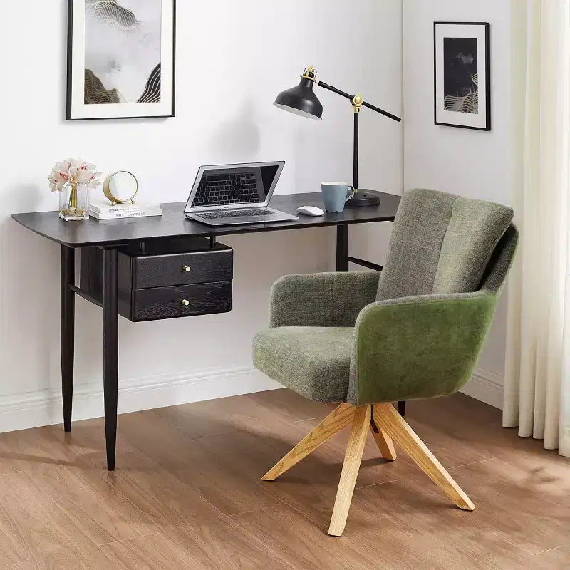 Art Leon Fabric Upholstered Swivel Home Office Desk Chair