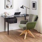 Art Leon Fabric Upholstered Swivel Home Office Desk Chair