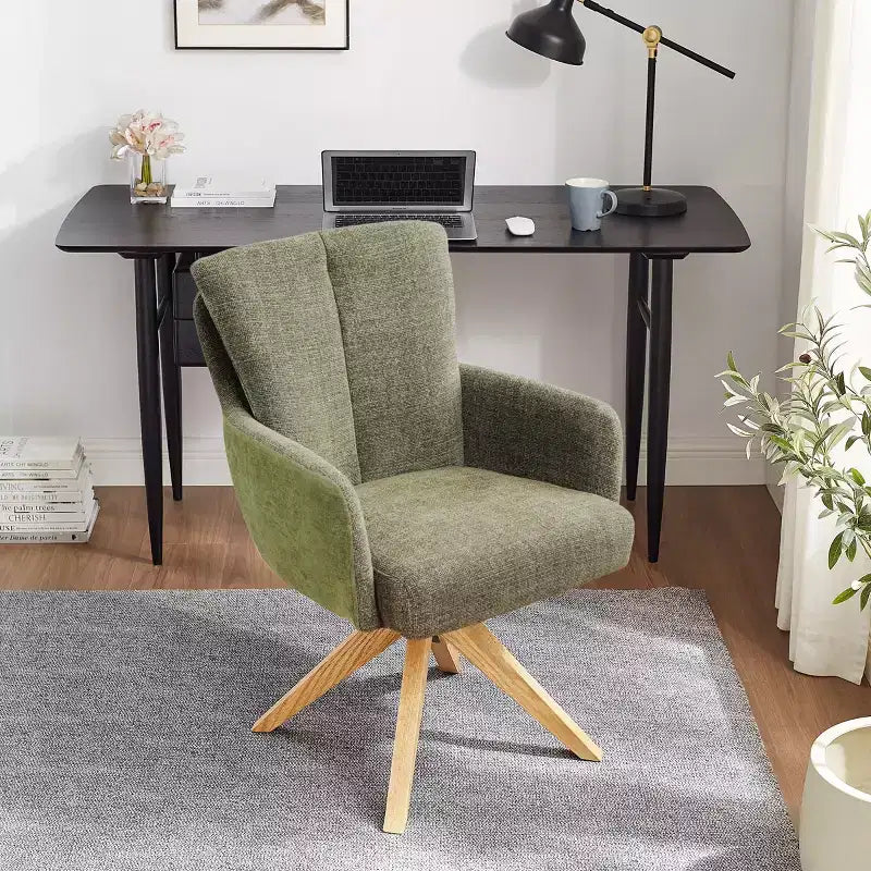 Art Leon Fabric Upholstered Swivel Home Office Desk Chair