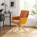 Art Leon Fabric Upholstered Swivel Home Office Desk Chair