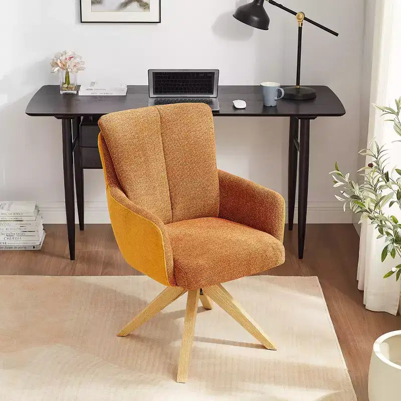 Art Leon Fabric Upholstered Swivel Home Office Desk Chair