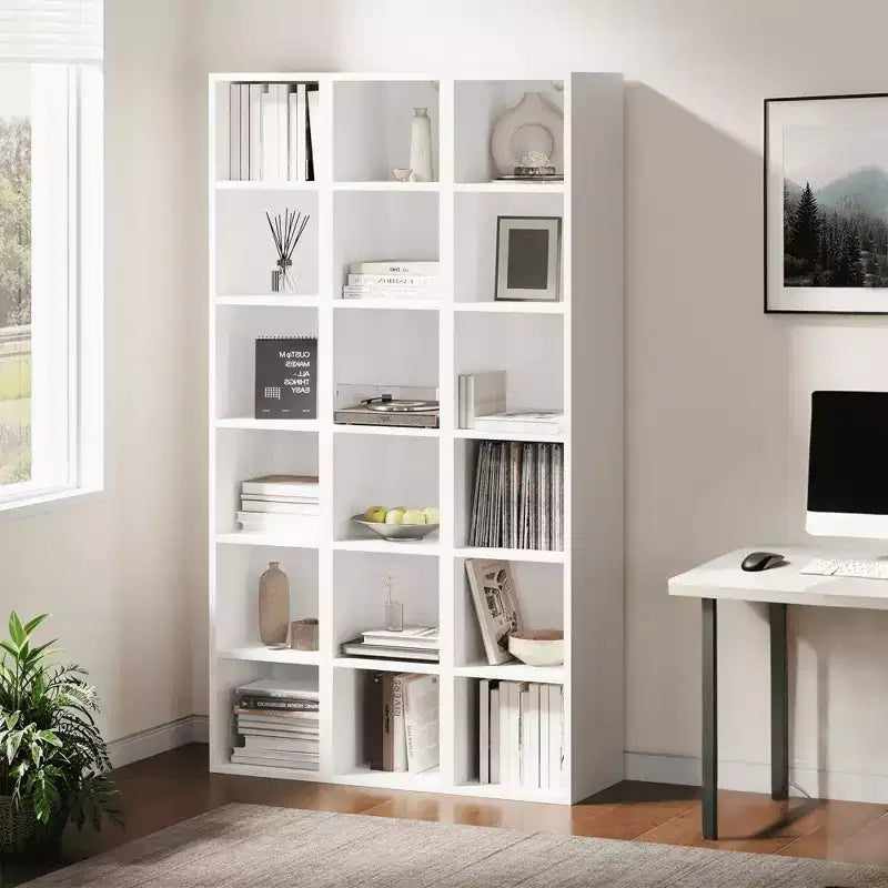 MAYEERTY 6-Tier Open Cube Bookshelf Ample Storage for Books Plants Decor