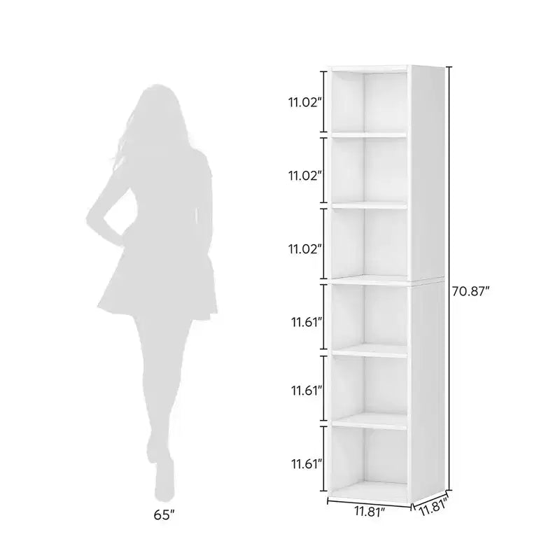 MAYEERTY 6-Tier Open Cube Bookshelf Ample Storage for Books Plants Decor
