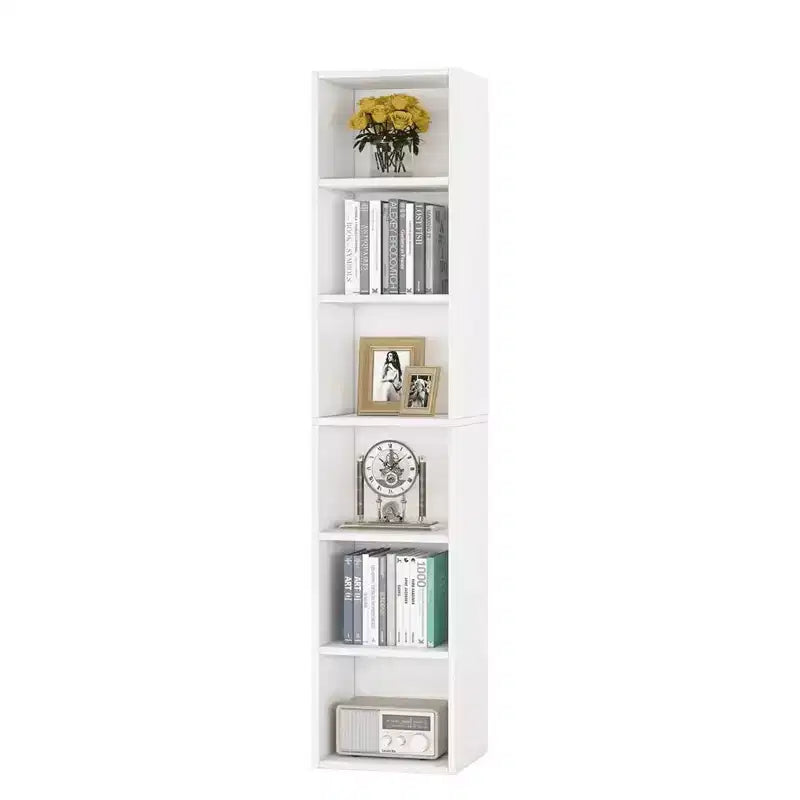 MAYEERTY 6-Tier Open Cube Bookshelf Ample Storage for Books Plants Decor