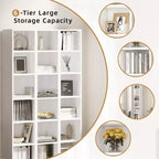 MAYEERTY 6-Tier Open Cube Bookshelf Ample Storage for Books Plants Decor