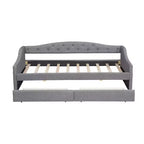 Whisen Upholstered Twin XL Size Daybed with LED Belt and 2 Drawers