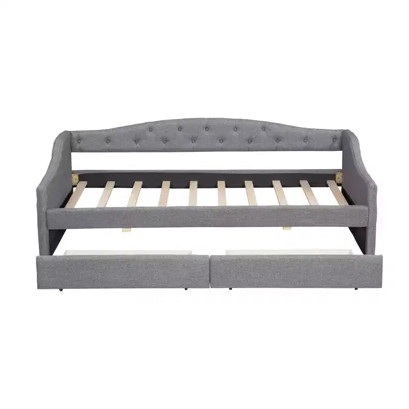Whisen Upholstered Twin XL Size Daybed with LED Belt and 2 Drawers