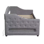 Whisen Upholstered Twin XL Size Daybed with LED Belt and 2 Drawers