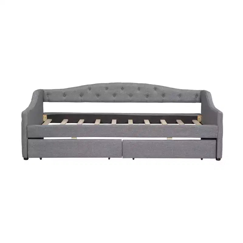 Whisen Upholstered Twin XL Size Daybed with LED Belt and 2 Drawers