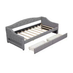 Whisen Upholstered Twin XL Size Daybed with LED Belt and 2 Drawers