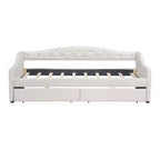 Whisen Upholstered Twin XL Size Daybed with LED Belt and 2 Drawers