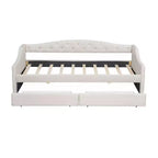 Whisen Upholstered Twin XL Size Daybed with LED Belt and 2 Drawers