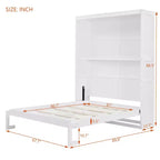 CLIHOME Queen Size Murphy Bed Space-Saving Wall Bed With Shelves