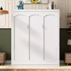 CLIHOME Queen Size Murphy Bed Space-Saving Wall Bed With Shelves