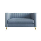 Divanetto in velluto Weiss Home Design con braccioli quadrati