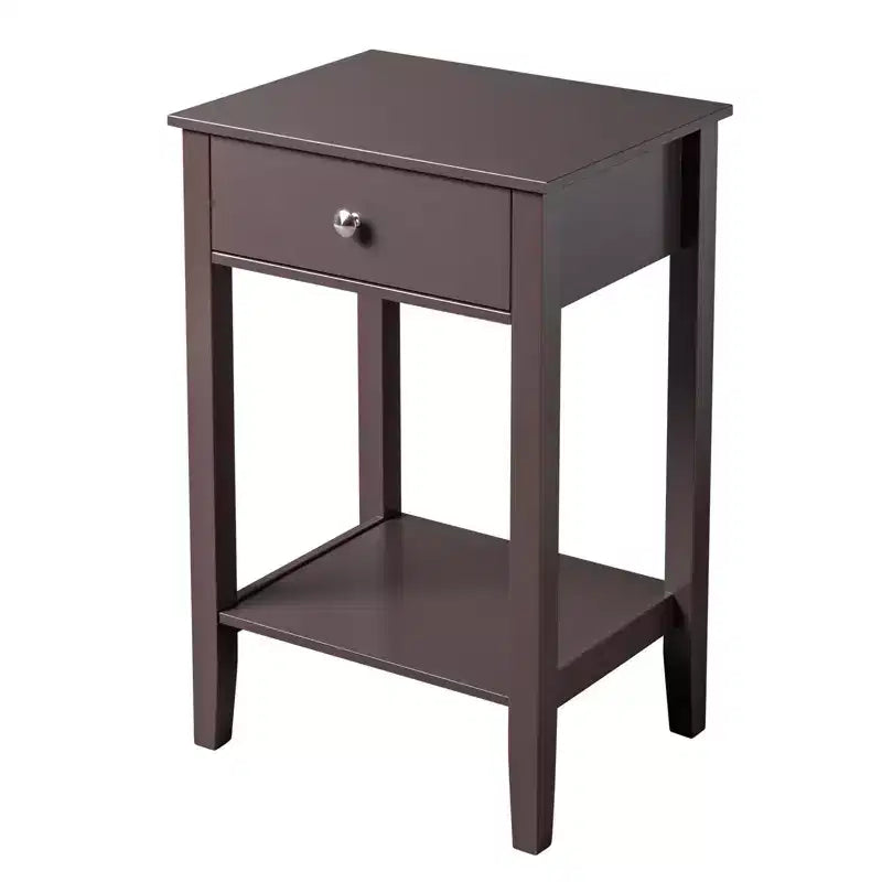 Karl Home 1-Drawer Brown MDF 18.11in. W Nightstands