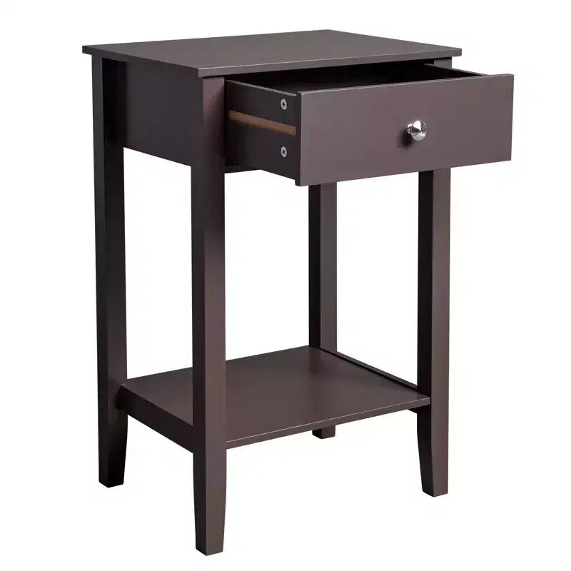 Karl Home 1-Drawer Brown MDF 18.11in. W Nightstands