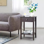 Karl Home 1-Drawer Brown MDF 18.11in. W Nightstands