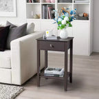 Karl Home 1-Drawer Brown MDF 18.11in. W Nightstands