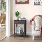 Karl Home 1-Drawer Brown MDF 18.11in. W Nightstands