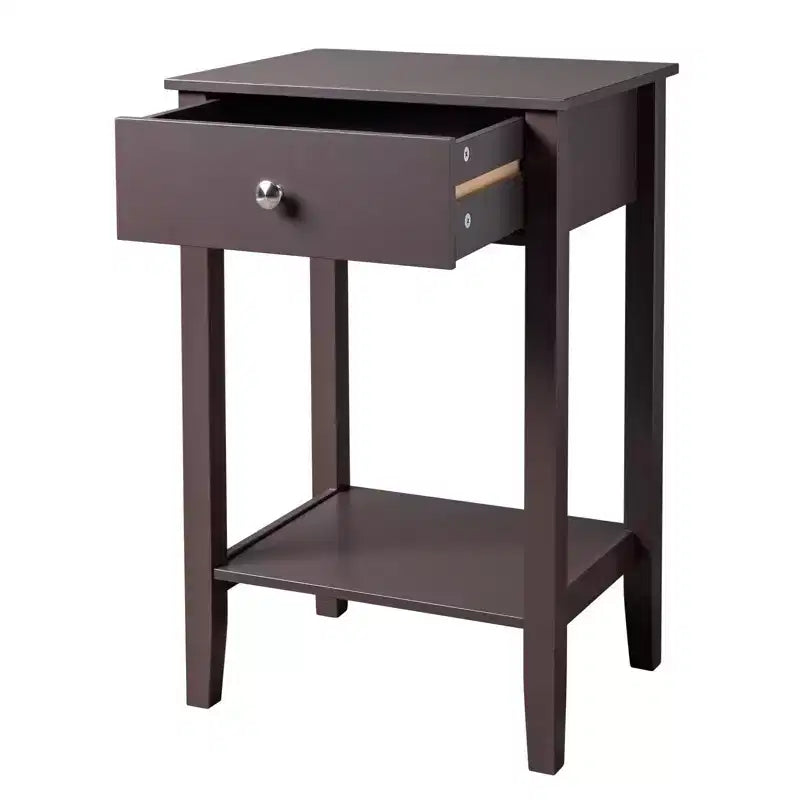 Karl Home 1-Drawer Brown MDF 18.11in. W Nightstands