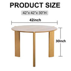 42Round Solid Wood Dining Table for Dining Room