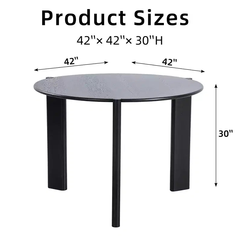 42Round Solid Wood Dining Table for Dining Room