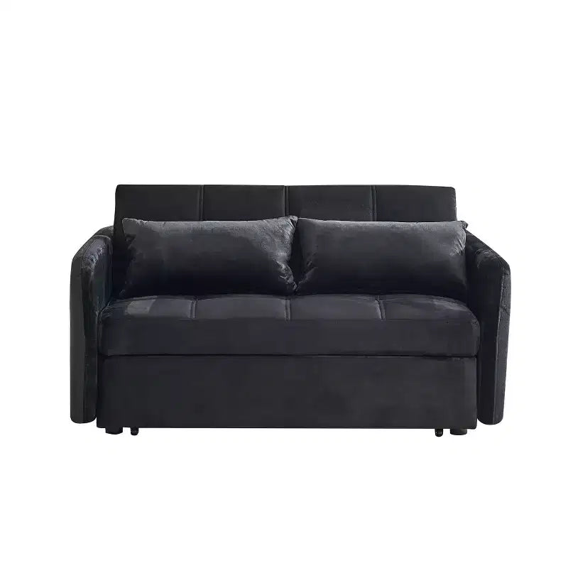 MAYEERTY 65 Modern Loveseat Sofa with Removable Back Cushions & 2 Bolster Pillows, Solid Wood Legs Couch