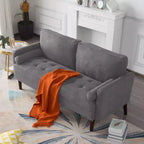 MAYEERTY 65 Modern Loveseat Sofa with Removable Back Cushions & 2 Bolster Pillows, Solid Wood Legs Couch