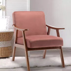 MAYEERTY 65 Modern Loveseat Sofa with Removable Back Cushions & 2 Bolster Pillows, Solid Wood Legs Couch