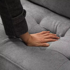 MAYEERTY 65 Modern Loveseat Sofa with Removable Back Cushions & 2 Bolster Pillows, Solid Wood Legs Couch