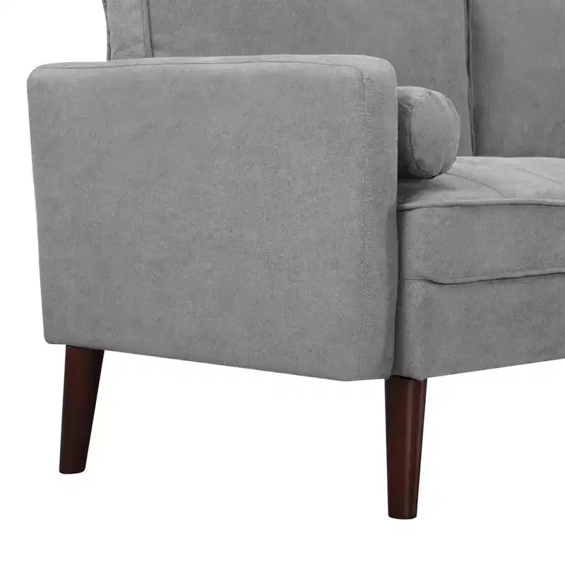 MAYEERTY 65 Modern Loveseat Sofa with Removable Back Cushions & 2 Bolster Pillows, Solid Wood Legs Couch