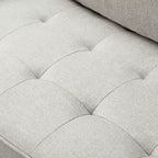 MAYEERTY 65 Modern Loveseat Sofa with Removable Back Cushions & 2 Bolster Pillows, Solid Wood Legs Couch