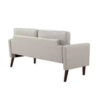 MAYEERTY 65 Modern Loveseat Sofa with Removable Back Cushions & 2 Bolster Pillows, Solid Wood Legs Couch