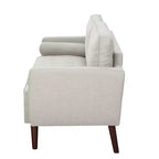 MAYEERTY 65 Modern Loveseat Sofa with Removable Back Cushions & 2 Bolster Pillows, Solid Wood Legs Couch