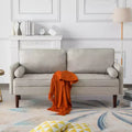 MAYEERTY 65 Modern Loveseat Sofa with Removable Back Cushions & 2 Bolster Pillows, Solid Wood Legs Couch