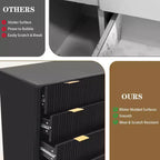 Fluted 5 Drawers Dresser, 47 Tall Modern Chest of Drawers, Curved Profile Design, Wood Drawer Organizer