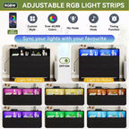 Zstar 47.2 In 6 Drawer Dresser for Bedroom with LED Lights & Charging Station