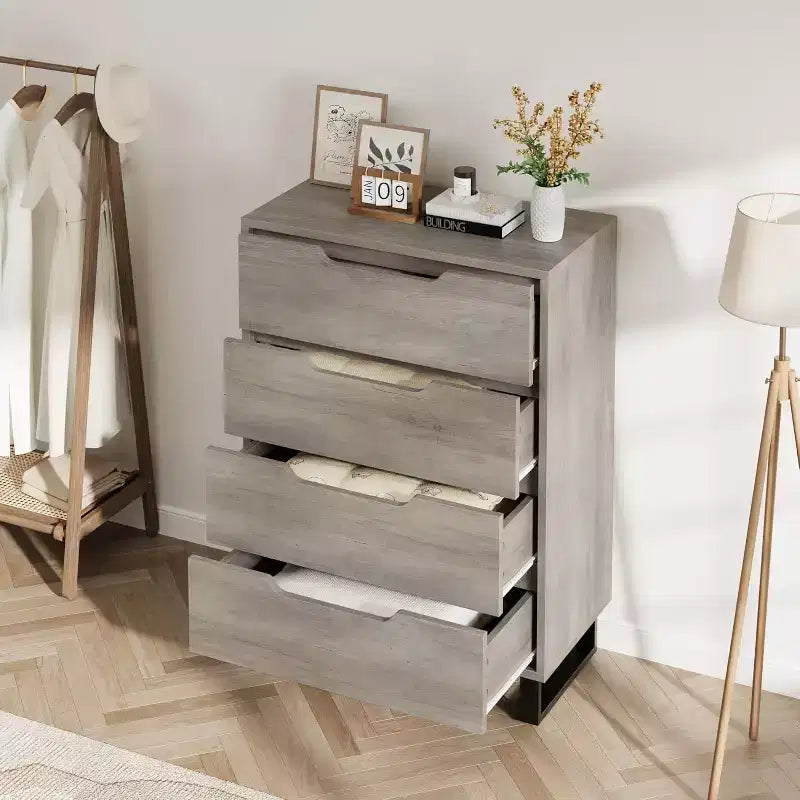Vertical Drawer Cabinet with Storage, Dresser for Bedroom, Wooden Storage for Hallway, Entryway