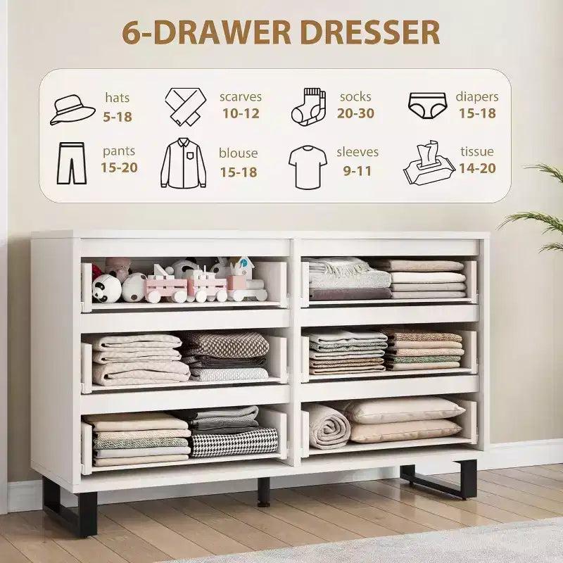 Vertical Drawer Cabinet with Storage, Dresser for Bedroom, Wooden Storage for Hallway, Entryway