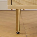 Art Leon Wood Cabinet Sideboard with Textured Door Decoration