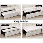 Dyonery 7-seater U-shaped sofa, Modular sofa bed, with pull-out bed, reclining backrest, storage cabinet, tool-free assembly, snow velvet