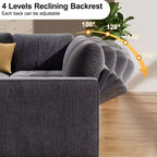 Dyonery 7-seater U-shaped sofa, Modular sofa bed, with pull-out bed, reclining backrest, storage cabinet, tool-free assembly, snow velvet