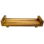 HomeRoots 29W Natural Teak Bath Tray and Seat with Handles