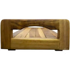 HomeRoots 29W Natural Teak Bath Tray and Seat with Handles