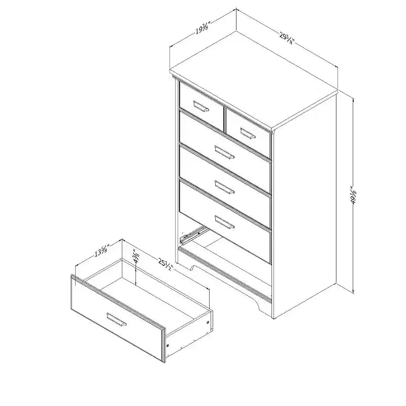 HomeStock 5-Drawer Chest Dresser Versa