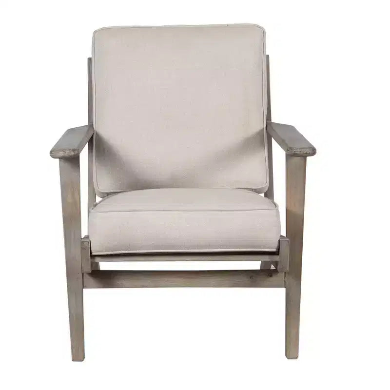 Sedia Royal Hampton in legno di mango lavorata a mano con seduta imbottita e gambe angolate
